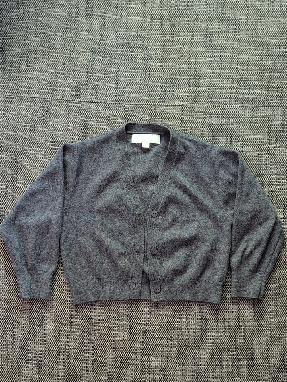 Zara Dark Gray V-Neck Button Cardigan Sweater